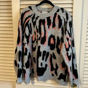 Anthropologie Oversized Leopard Sweater - XL
